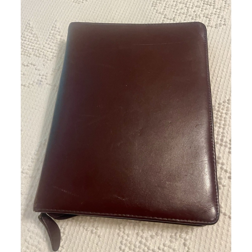 Franklin Leather 7 Ring Zipper Burgundy